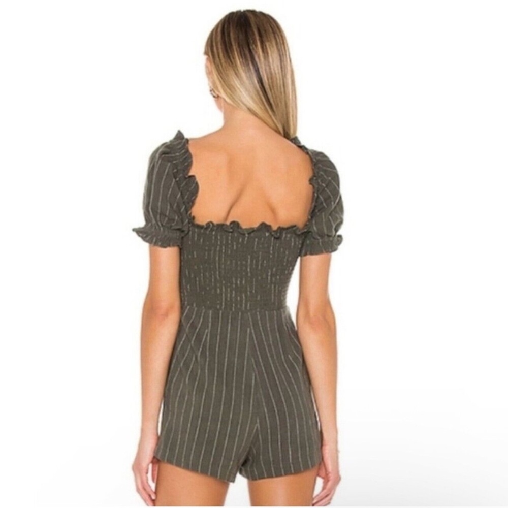 Tularosa Claire Smocked Romper Linen Blend Size S - Picture 3 of 10